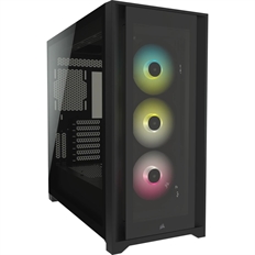 Corsair iCUE 5000X RGB - Case de Computadora, Torre Mediana, ATX, Negro, Acero y Plástico