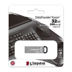 Kingston DataTraveler Kyson  - Unidad Flash USB, 32 GB, USB 3.2 Gen 1, Tipo-A, Plata