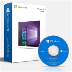 Microsoft Windows 10 Home  - DVD en Físico, Base License, 1 Dispositivo, Compra Única, Procesador de 64 bits