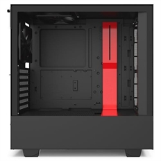 NZXT H510i - Case de Computadora, Torre Mediana, Mini-ITX, mATX, ATX, Negro y Rojo, Acero