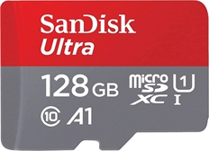 SanDisk Ultra - Memoria Micro SD, 128GB, Clase 10, A1