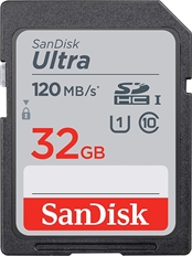 SanDisk Ultra - Memoria SD, 32GB, Clase 10