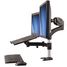 StarTech.com ARMUNONB - Soporte de Monitor y Laptop, Negro, De 15" hasta 27", Peso Máximo 8Kg, Aluminio