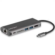 StarTech.com DKT30CSDHPD3 - Hub USB, 6 Puertos, USB 3.0 Tipo-C y Tipo-A, HDMI 4K, Gigabit Ethernet, Lector de Tarjetas SD, 5Gbps
