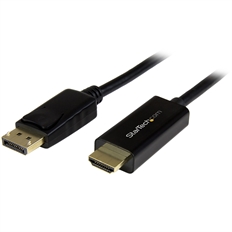 StarTech.com DP2HDMM2MB - Cable de Video, DisplayPort Macho a HDMI Macho, Hasta 3840 x 2160 a 30Hz, 2m, Negro