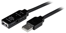 StarTech.com USB2AAEXT15M - Cable de Extensión USB Activo, USB Tipo-A Macho a USB Tipo-A Hembra, USB 2.0, 15m, Negro