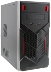 Xtech CS705XTK02 - Case de Computadora, Mini Tower, mATX, Negro y Rojo, Acero y Plástico