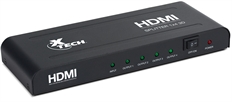 Xtech XHA-410 - Splitter HDMI, 1 Entrada HDMI a 4 Salidas HDMI, Hasta 1920x1080p, Negro